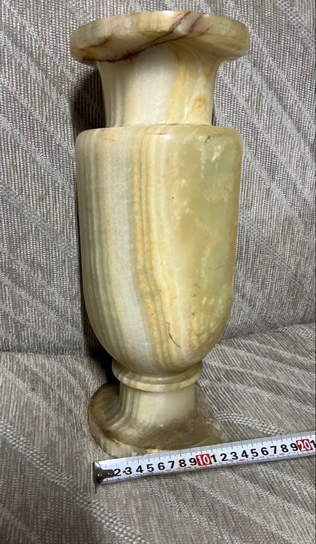 天然石　大理石　国産　壺　大理石 オニキス 花瓶 花器