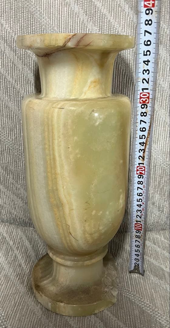 天然石　大理石　国産　壺　大理石 オニキス 花瓶 花器