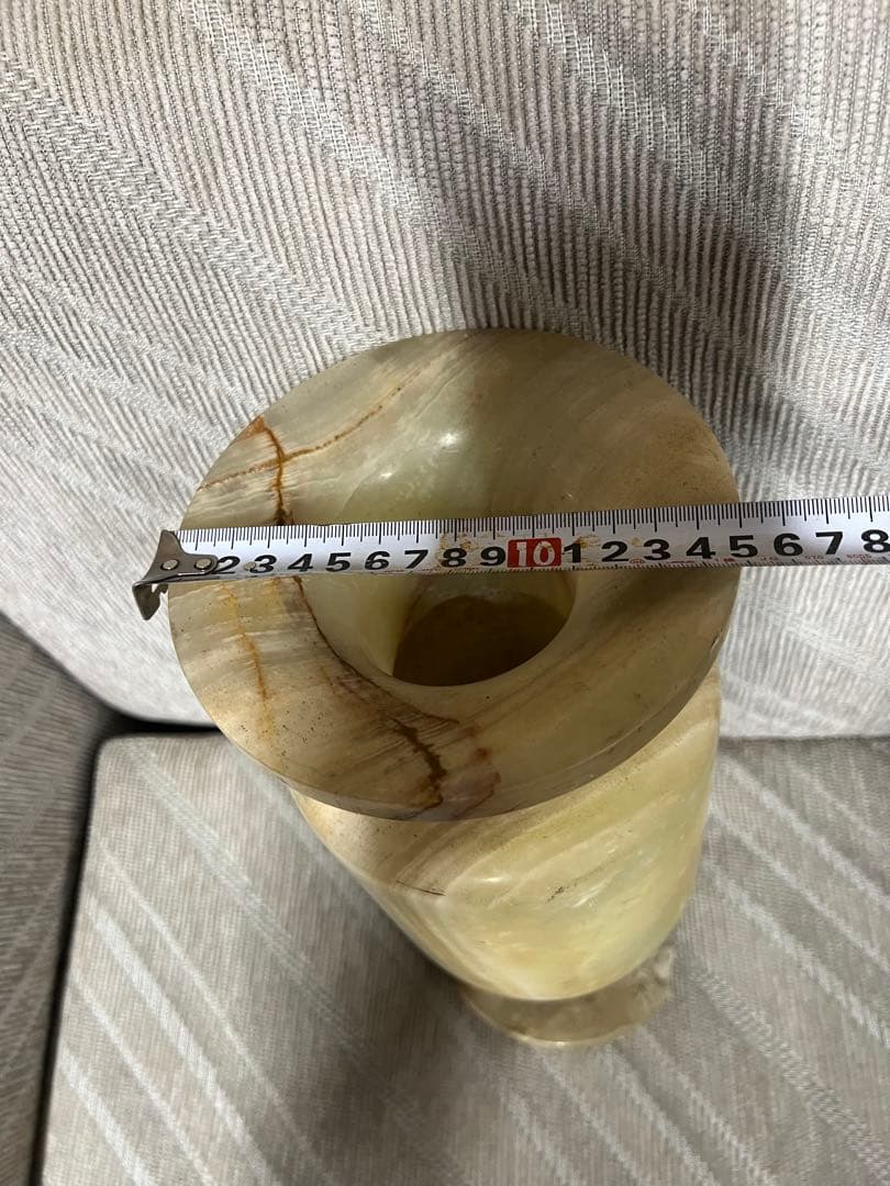 天然石　大理石　国産　壺　大理石 オニキス 花瓶 花器