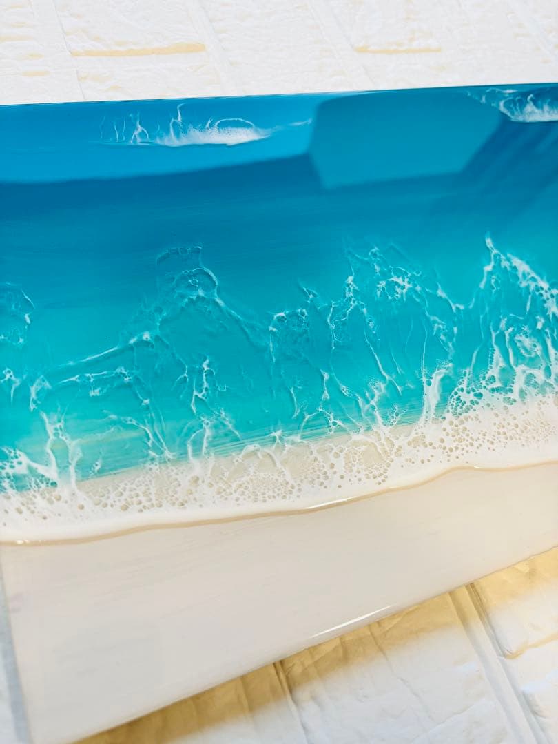 気持ちを整え新しい流れへ進みたい方へ　深呼吸する海 レジンアート42× 22cm