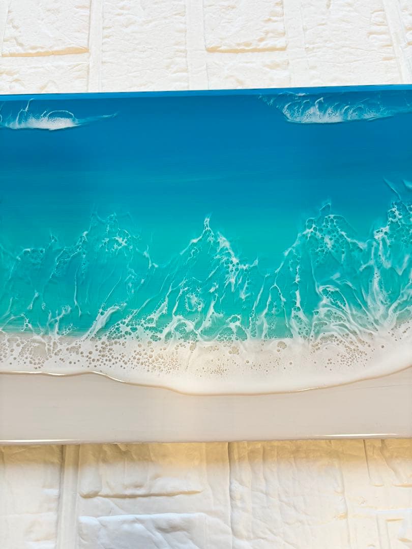 気持ちを整え新しい流れへ進みたい方へ　深呼吸する海 レジンアート42× 22cm