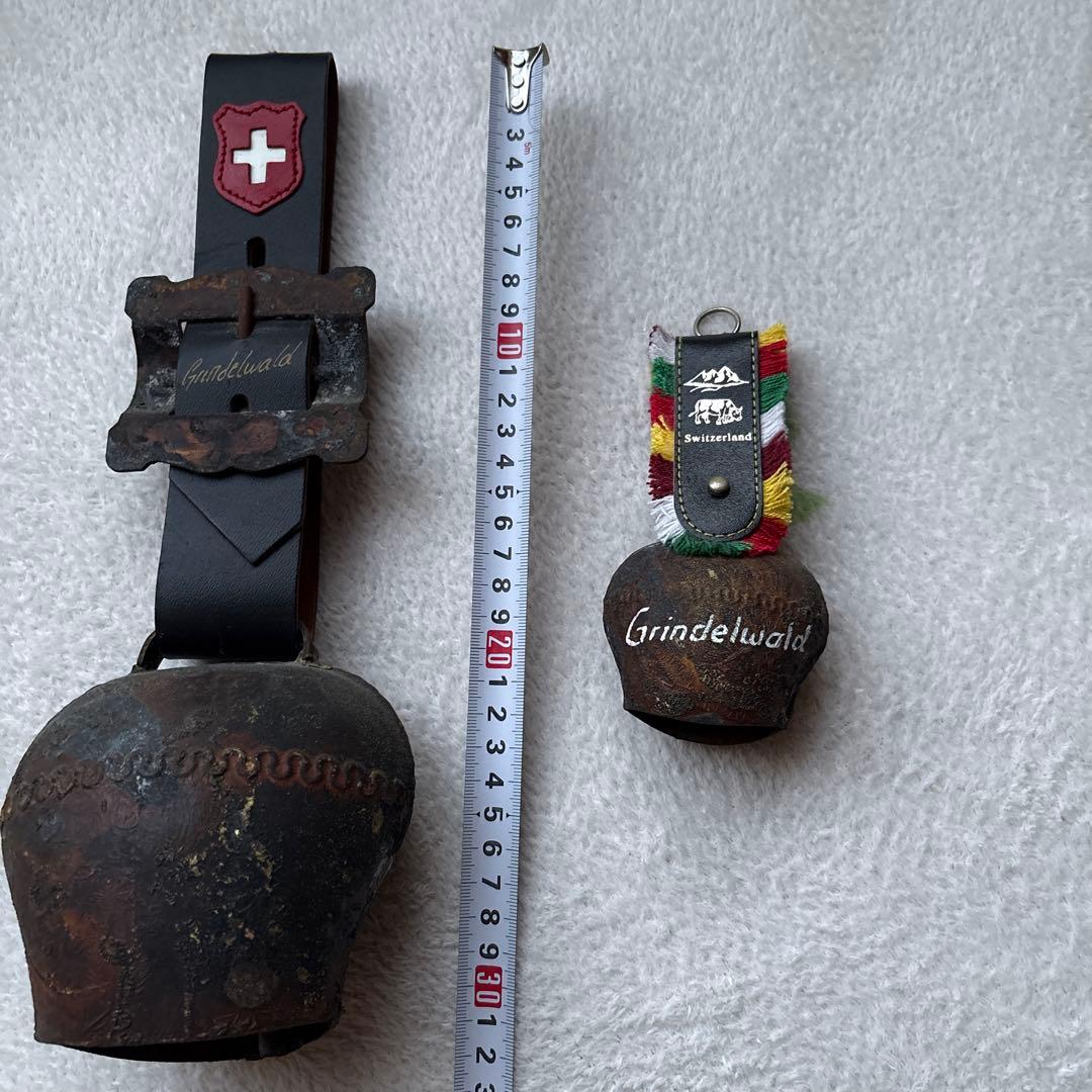 アンティーク スイス製カウベル（大）2個セット　熊鈴　ドアベル