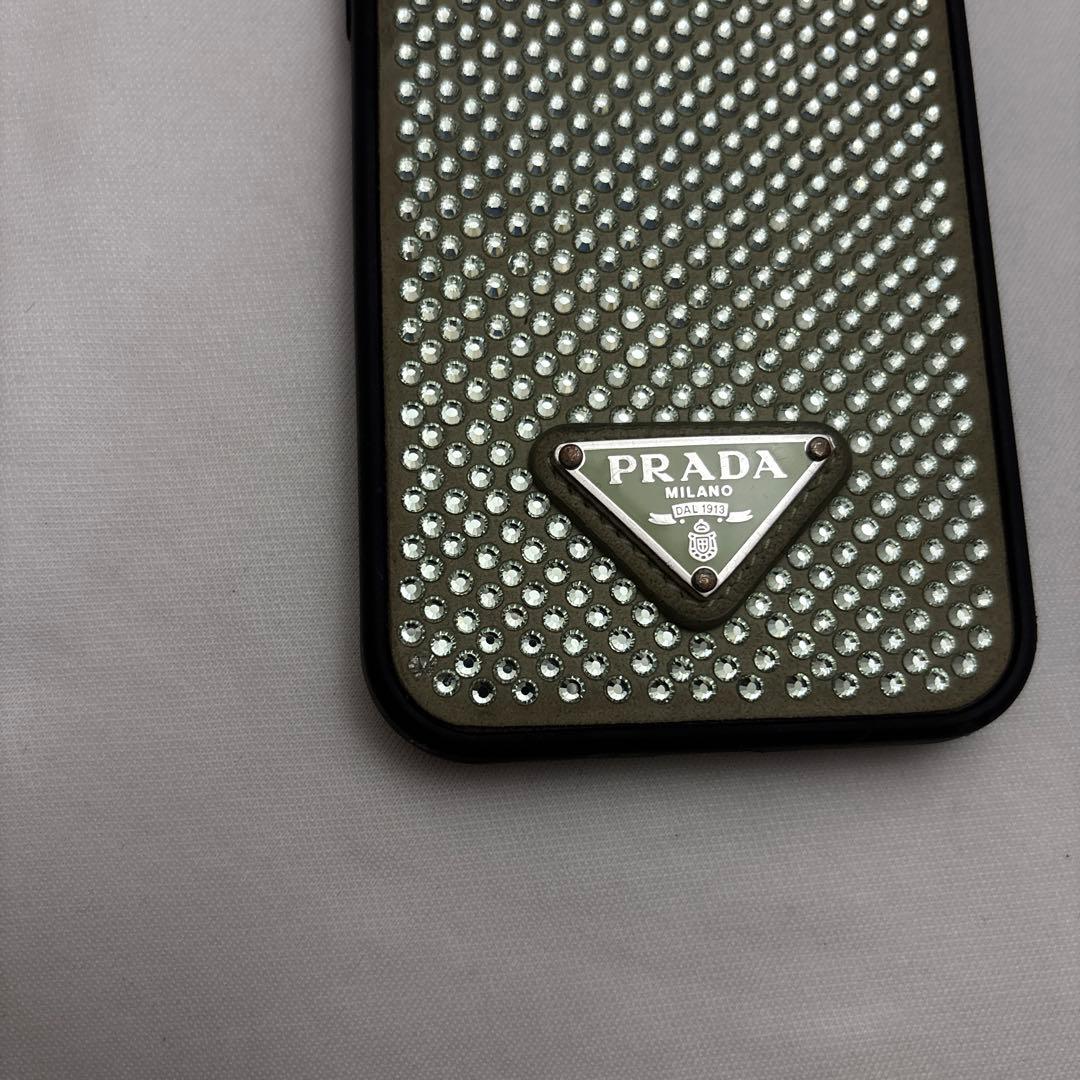 PRADA 携帯ケースラインストーン×ラバー iPhone13Pro用