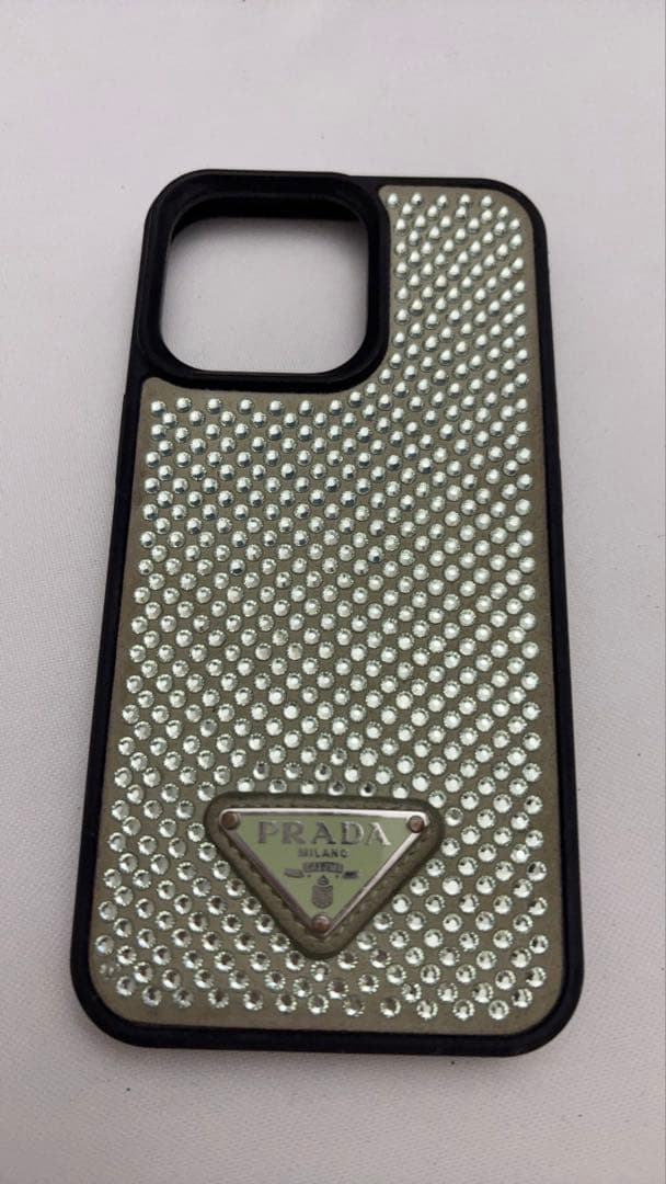 PRADA 携帯ケースラインストーン×ラバー iPhone13Pro用