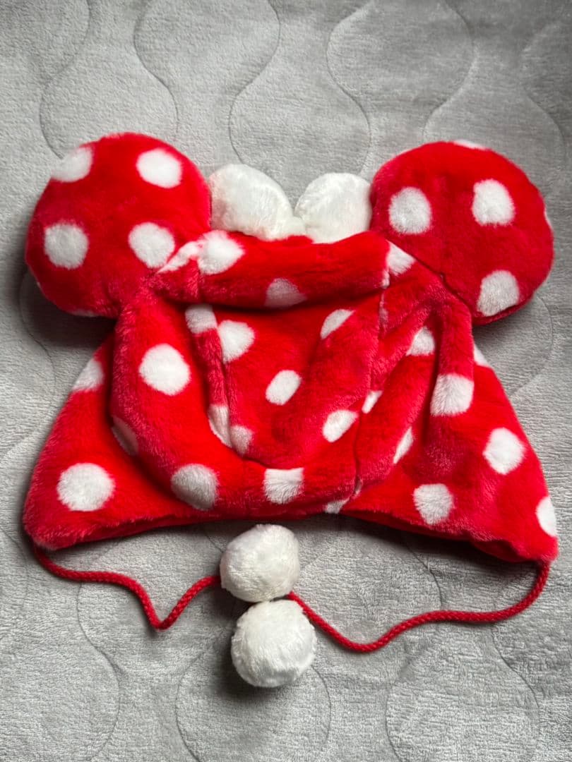 ディズニー　ミニー　ファンキャップ水玉ドット　レッド