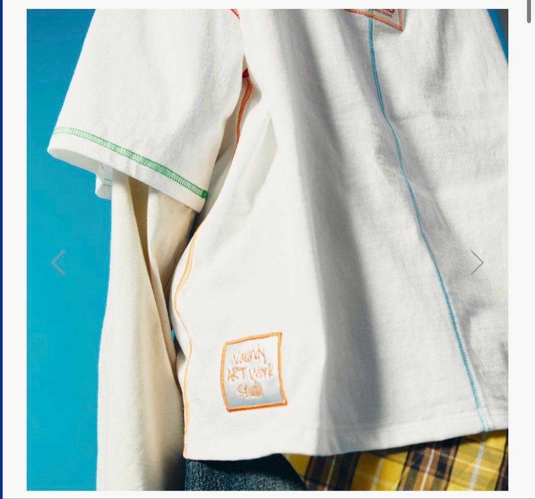 【M】新品Logo Layered T-shirt SIlENCE white