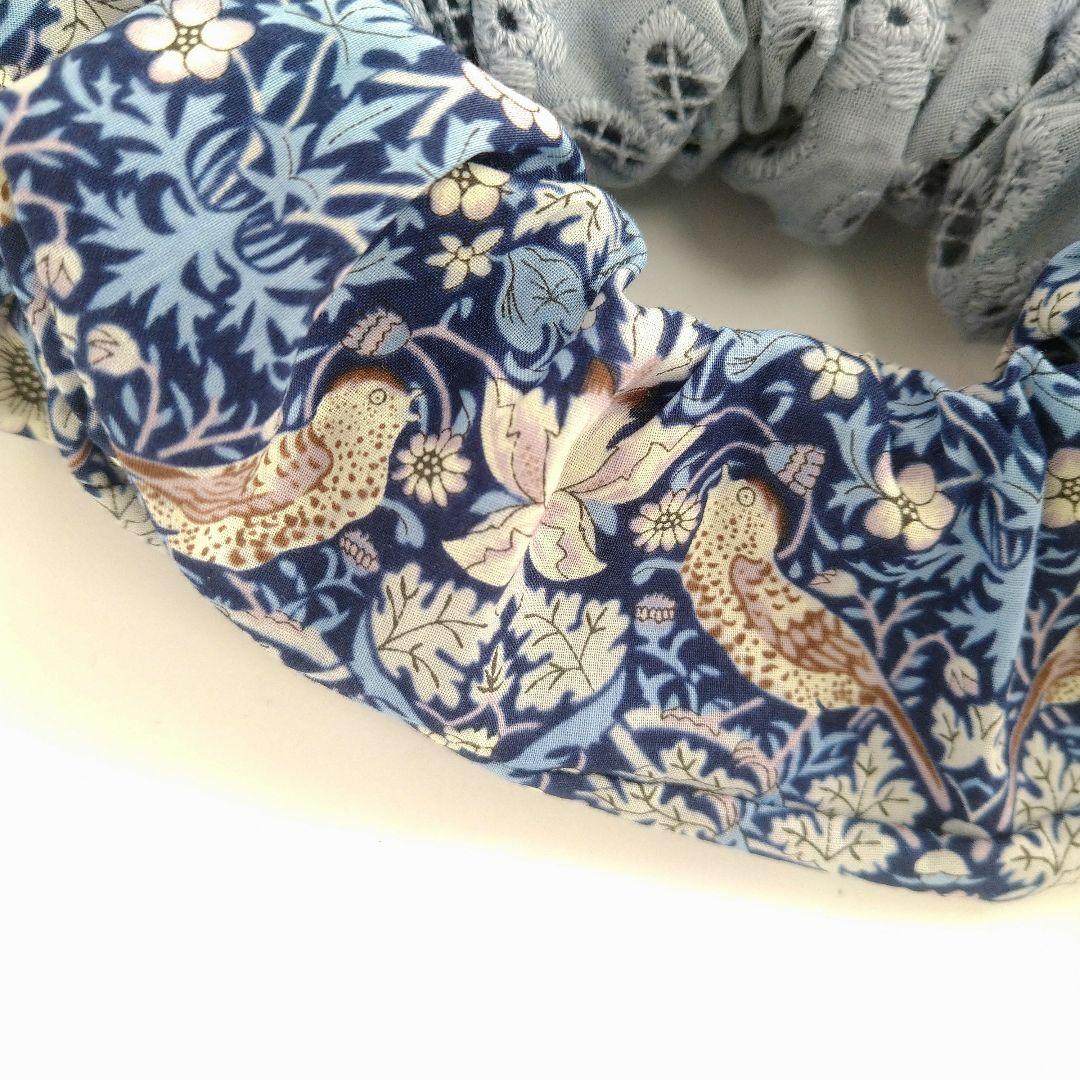 ストロベリーシーフのシュシュ☆リバティ☆鳥☆苺☆レース☆シンプル☆liberty