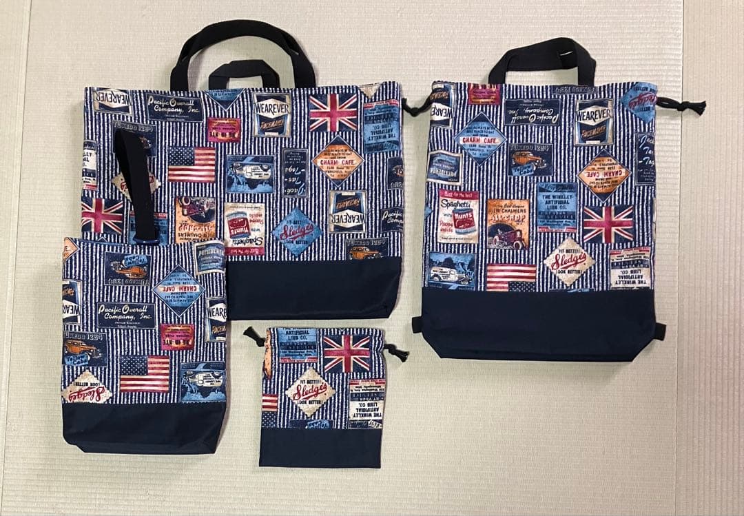 レッスンバッグ、上履き入れ、防災頭巾カバー等新入学　ハンドメイド