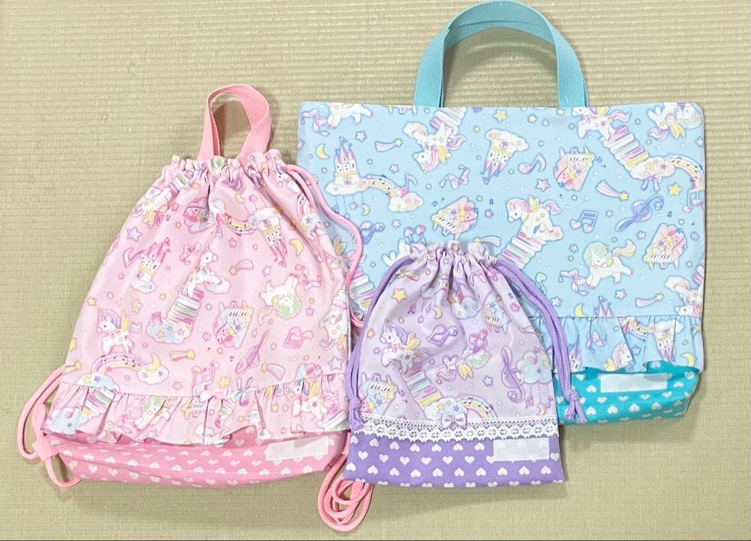 レッスンバッグ、上履き入れ、防災頭巾カバー等新入学　ハンドメイド