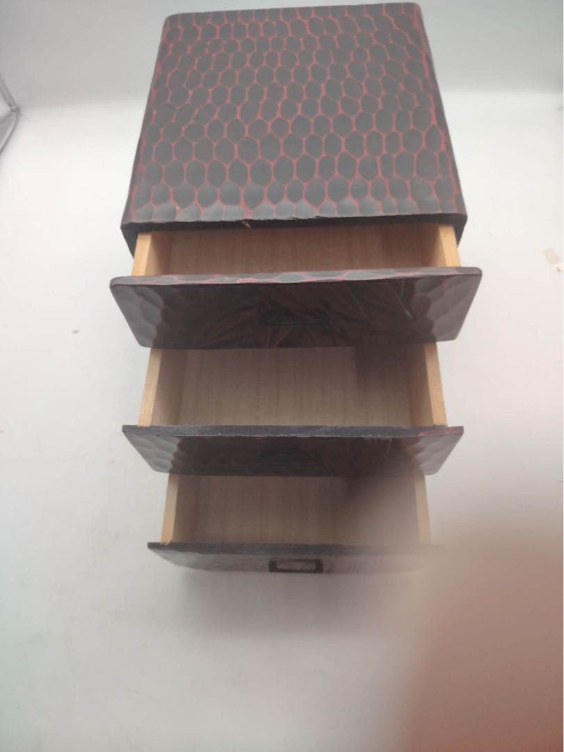新品・未使用】伝統工芸 鎌倉彫 小引き出し（竹彫刻）