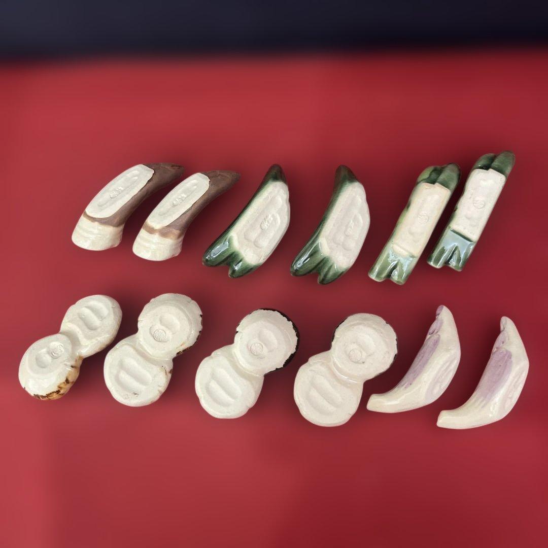 京焼 平安 松斉造 野菜箸置 木箱 7箱セット　新品未使用　可愛い箸置き14個