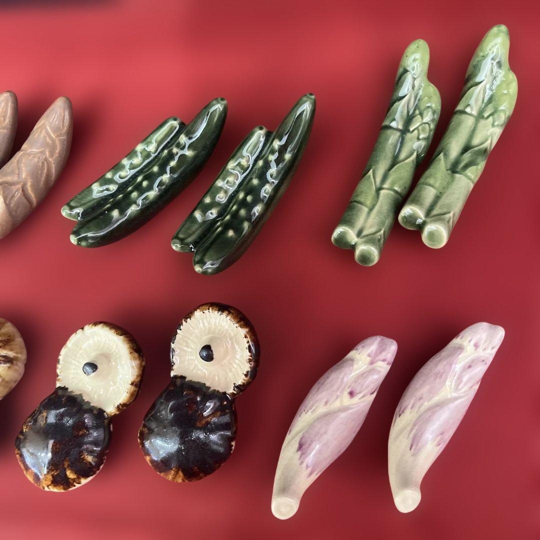 京焼 平安 松斉造 野菜箸置 木箱 7箱セット　新品未使用　可愛い箸置き14個