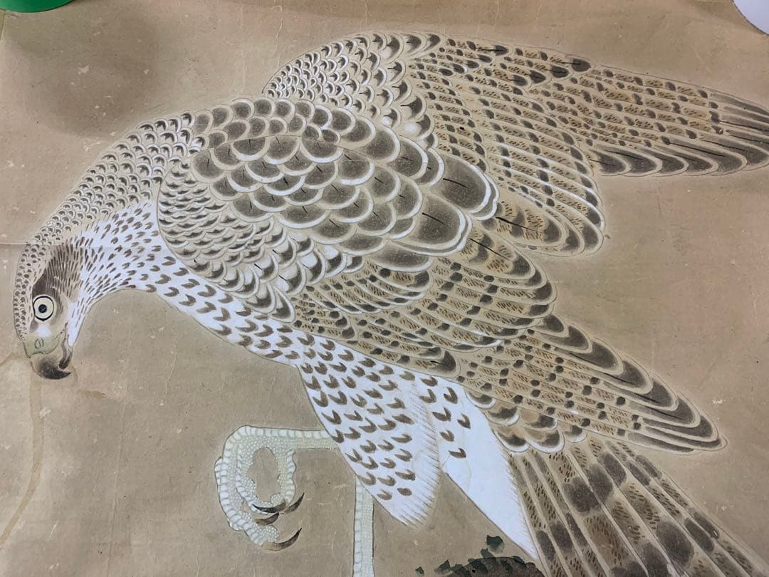 『1880』鷹図 マクリ三枚セット 作者不明