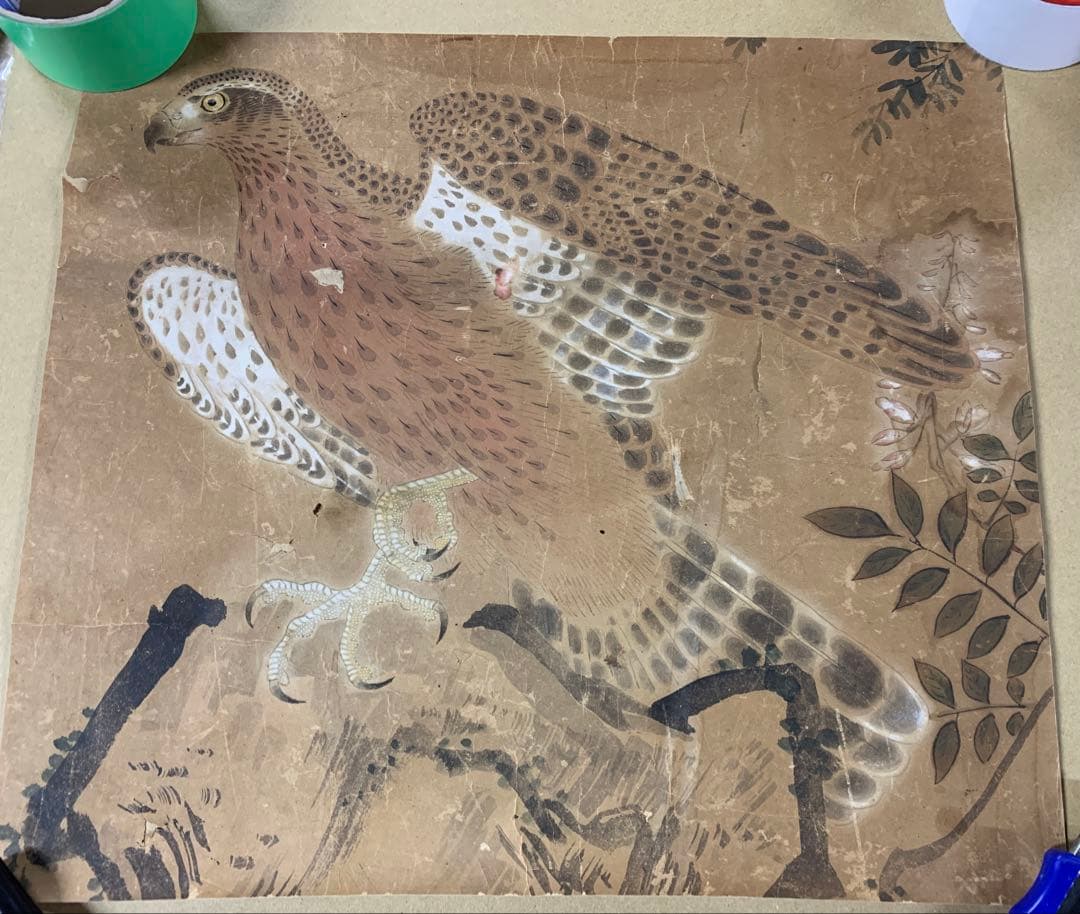 『1880』鷹図 マクリ三枚セット 作者不明