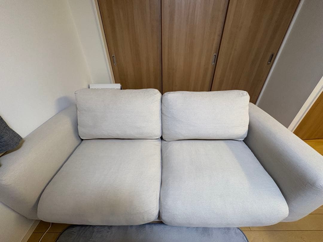 【Ponta★】【無印良品】ソファ　白色　実物は脚の色は黒色です。