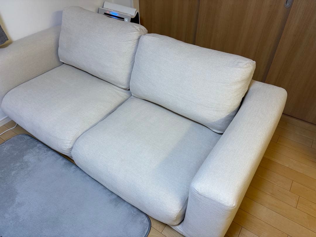 【Ponta★】【無印良品】ソファ　白色　実物は脚の色は黒色です。