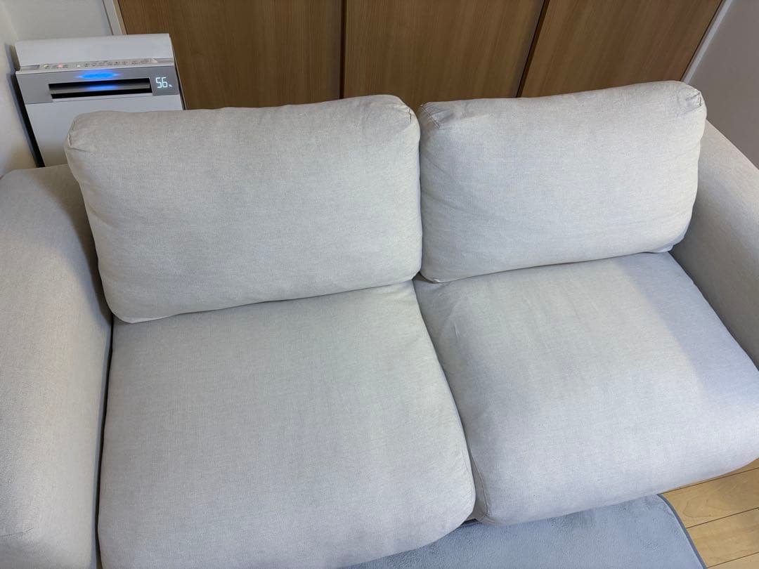【Ponta★】【無印良品】ソファ　白色　実物は脚の色は黒色です。