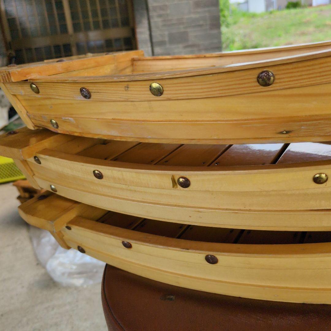 舟盛り用豪華舟3台セット 長さ約６０センチ 幅約21.5センチ 高さ約５センチ