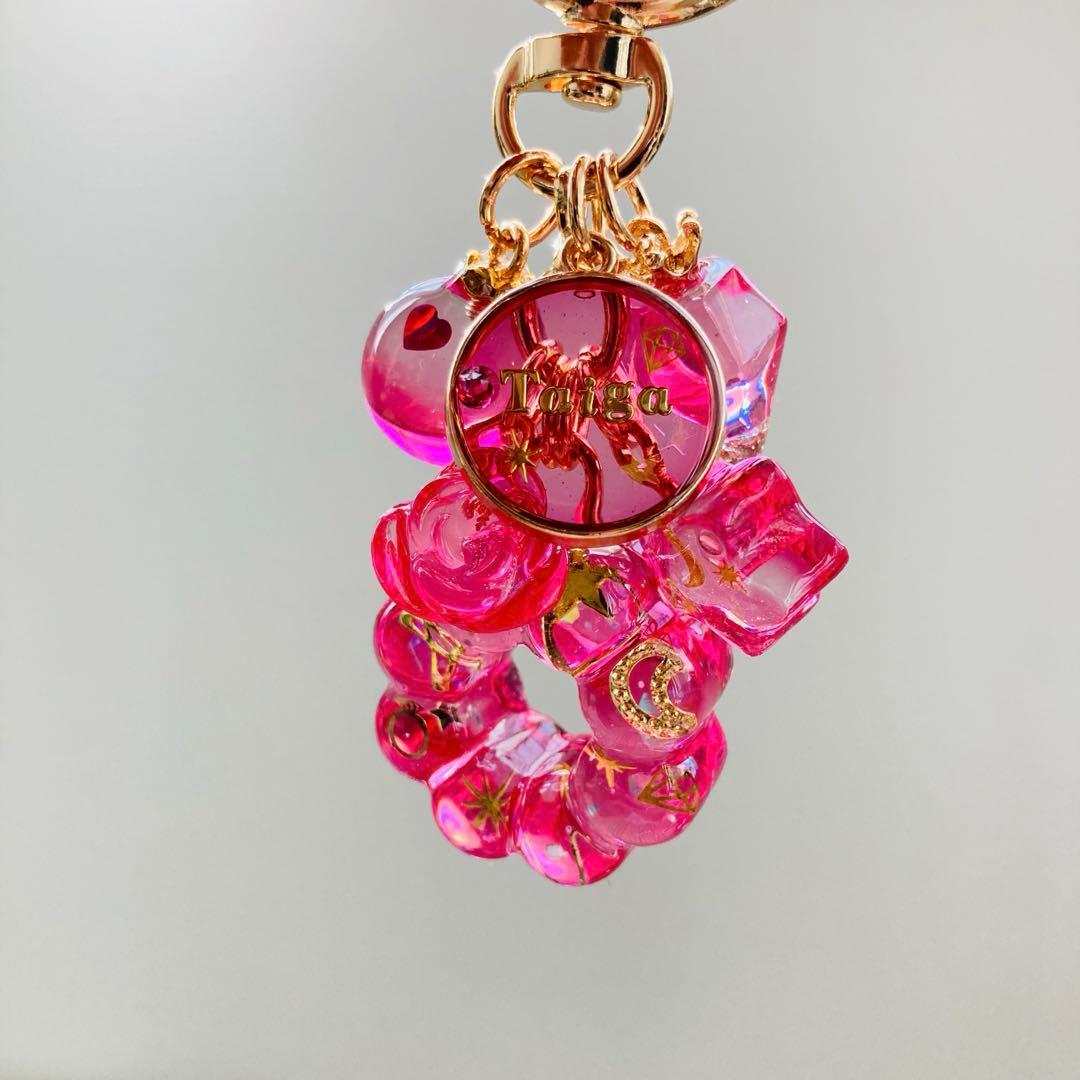 リクエスト クリアプレートフラワー他2点 名入れ レジンキーホルダー