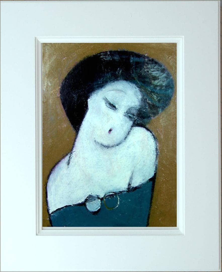 油絵 菅家令子 絵 絵画 インテリア 額付(白) F8-42023 人物 女性像