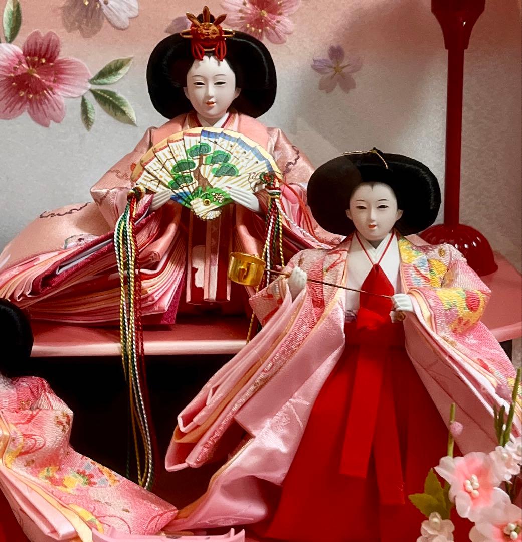 値下げ交渉あり！！！！【未使用】ひな人形　ガラスケース　ライト付き