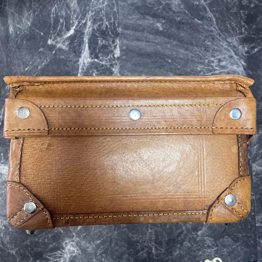 レトロキャリーケース　レザートランク　ユーラシアトランク　キャメルレザーカバン
