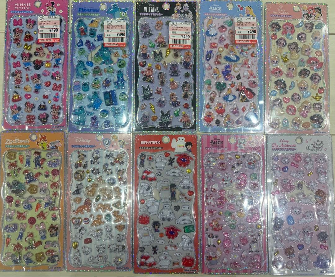 【正規品】プチドロップステッカー　ディズニー　10枚セット