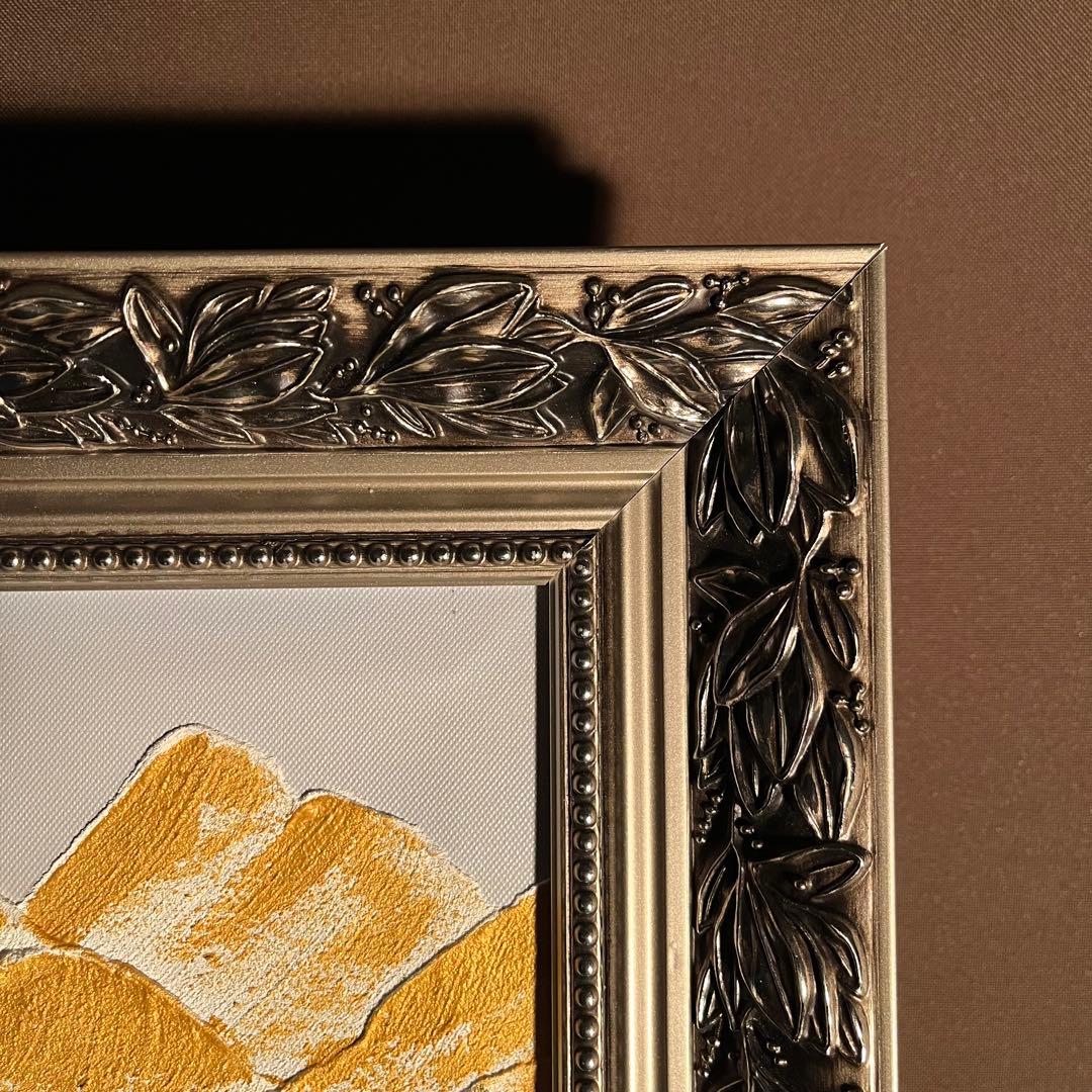 手書き作品 ゴールドマウンテン 額付 肉筆絵画 インテリア 油彩画