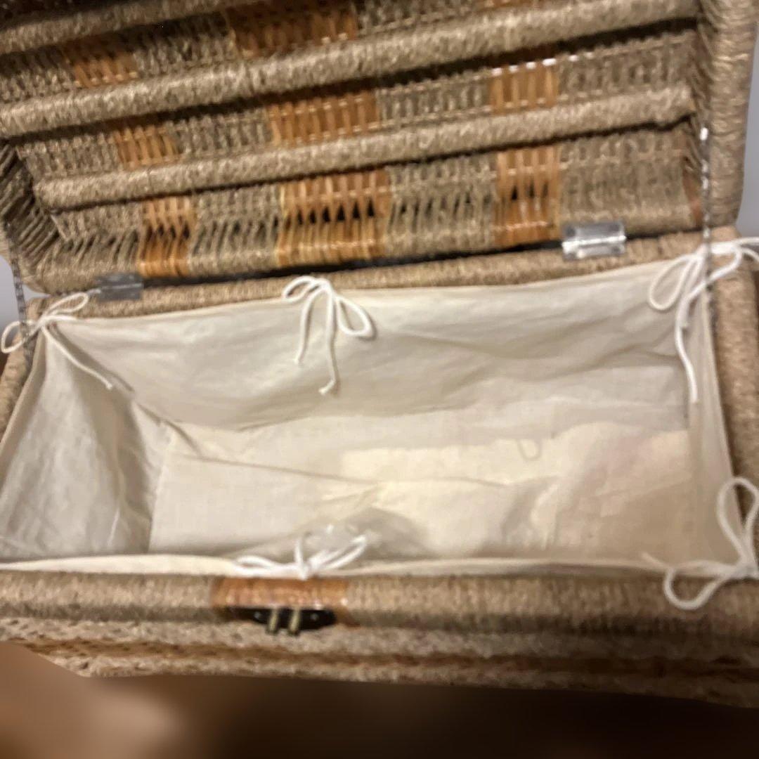 ラタン収納ボックス　　大型 籐製品 昭和レトロ かご バスケッ