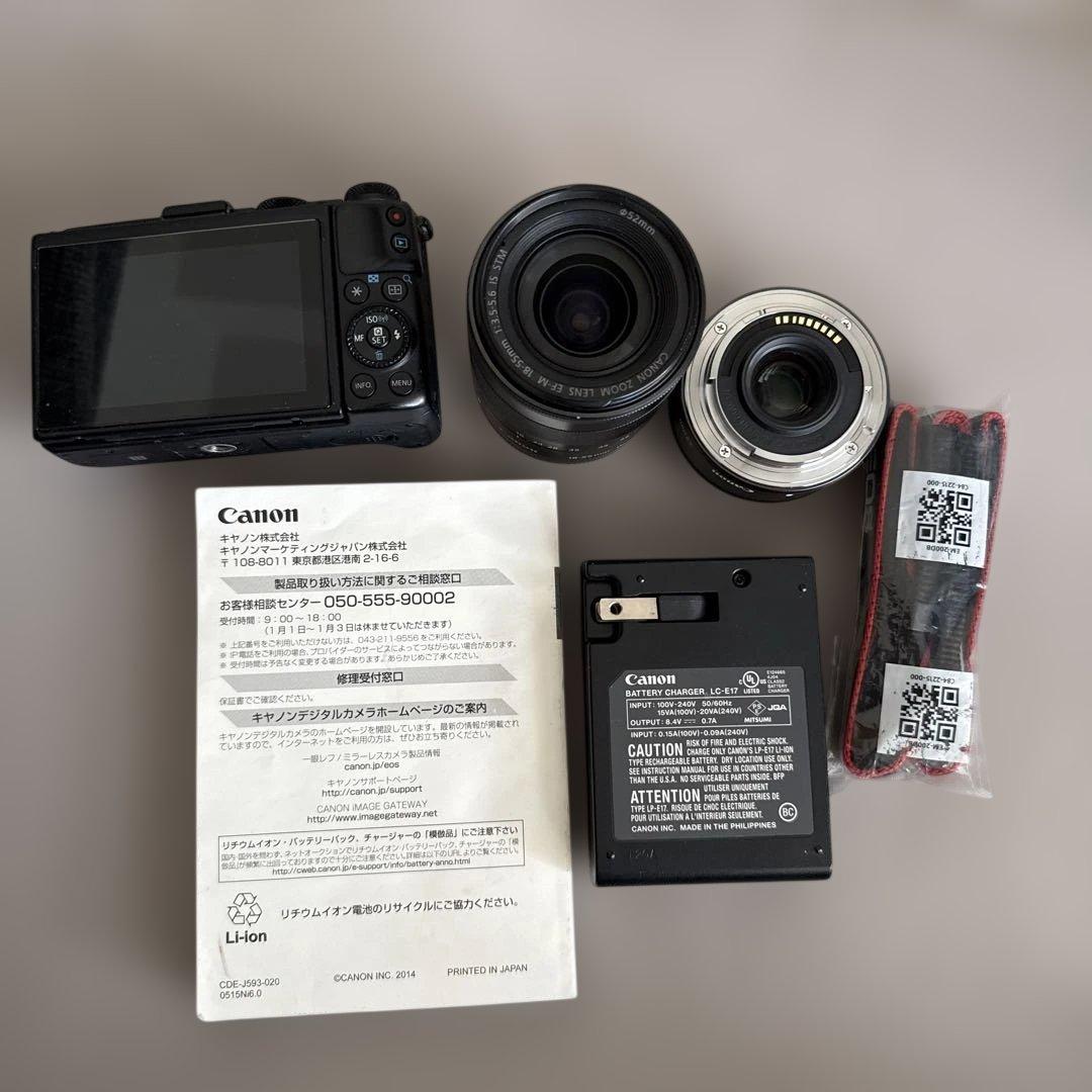 Canon EOS M3 ズームレンズ+単焦点レンズ　ダブルレンズキット