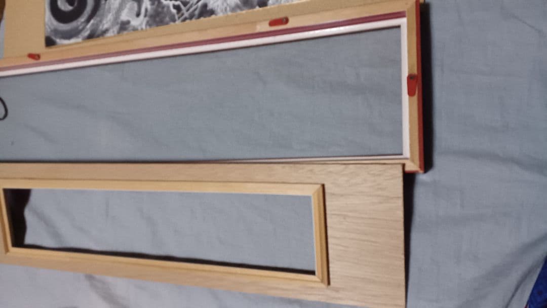 短冊　短冊額縁　水墨画　龍