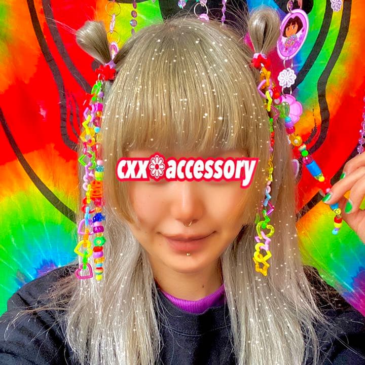 【mk-2】ヘアチャーム ミニクリップ❁派手 カラフル 個性的 デコラ 原宿