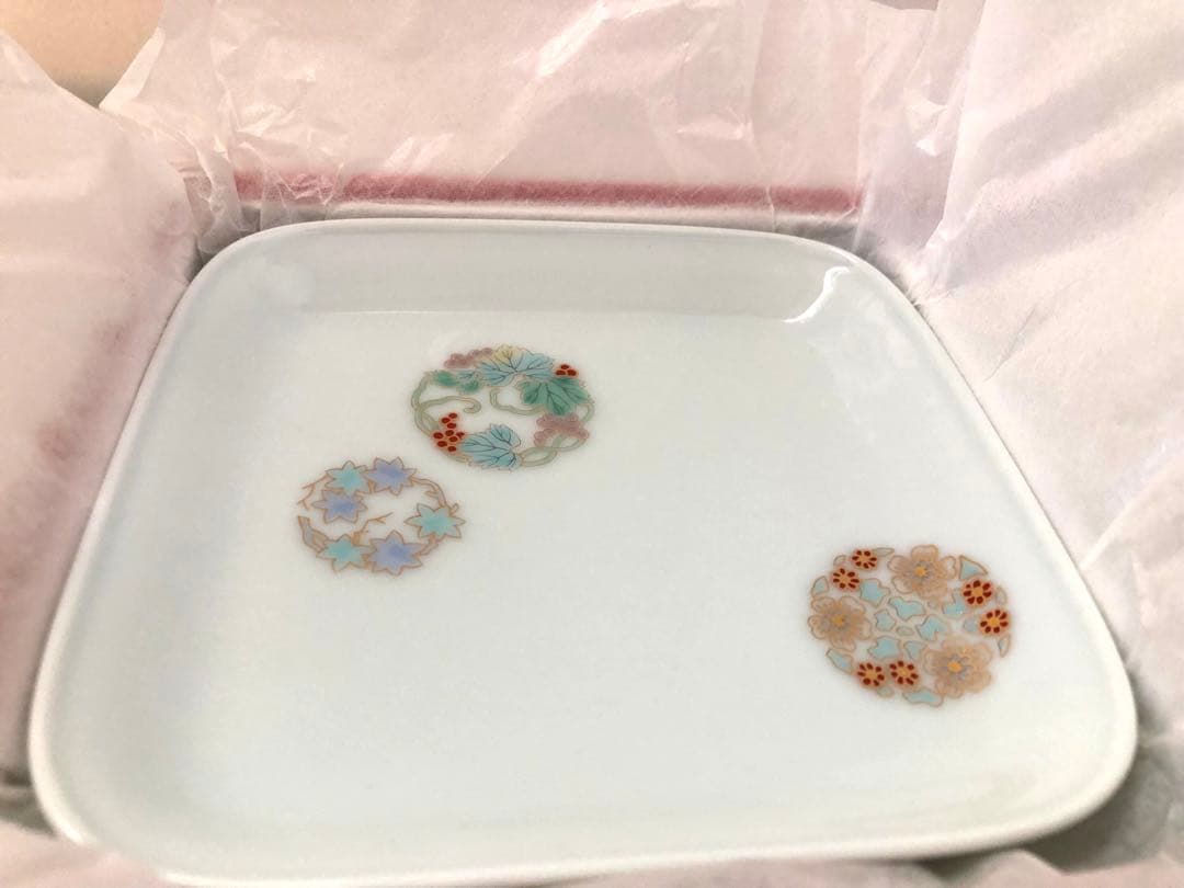 深川青磁　ひめ丸紋　和菓子皿揃　５枚組