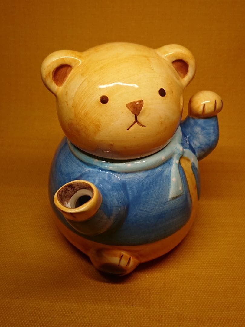 熊　テディベア　急須　ティーポット　置物　インテリア　工芸品　美術品　A1428