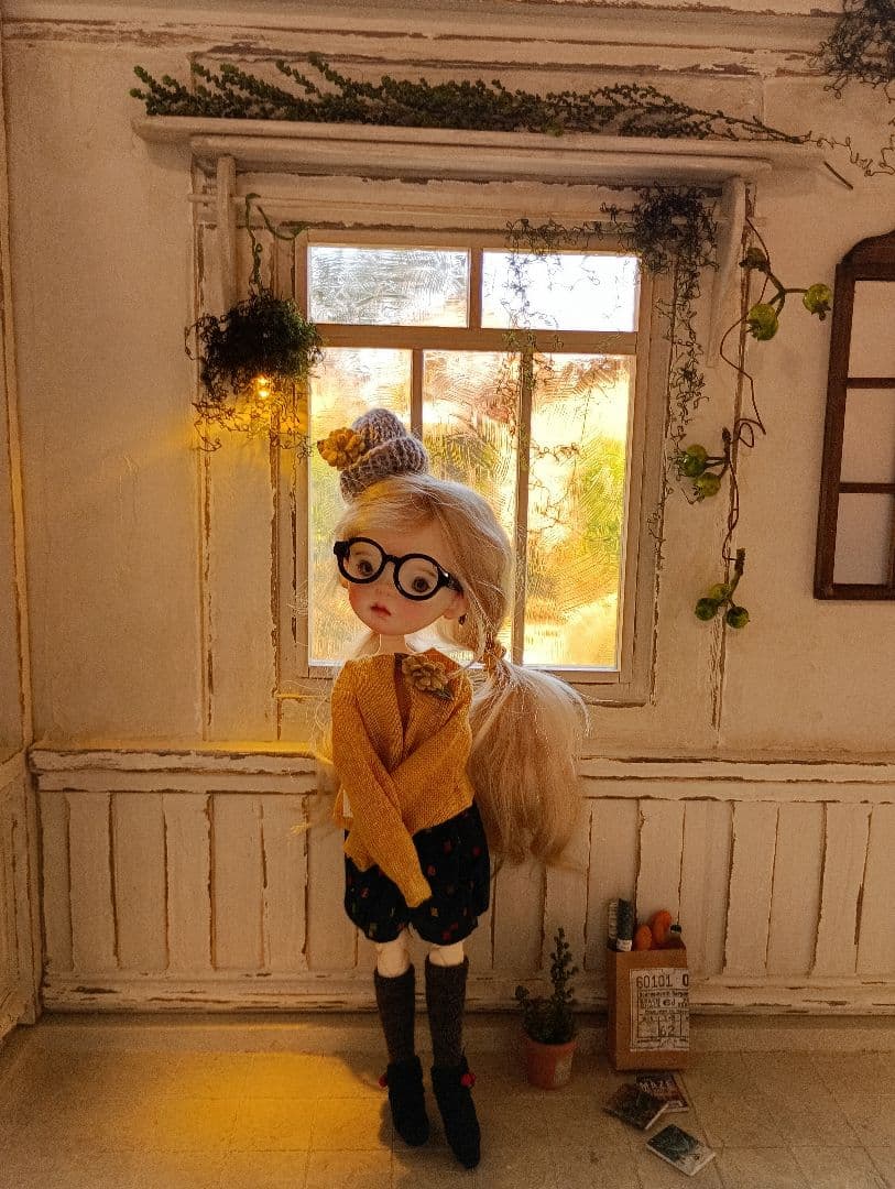 NO.100　木製 ドールハウス　背景ボード