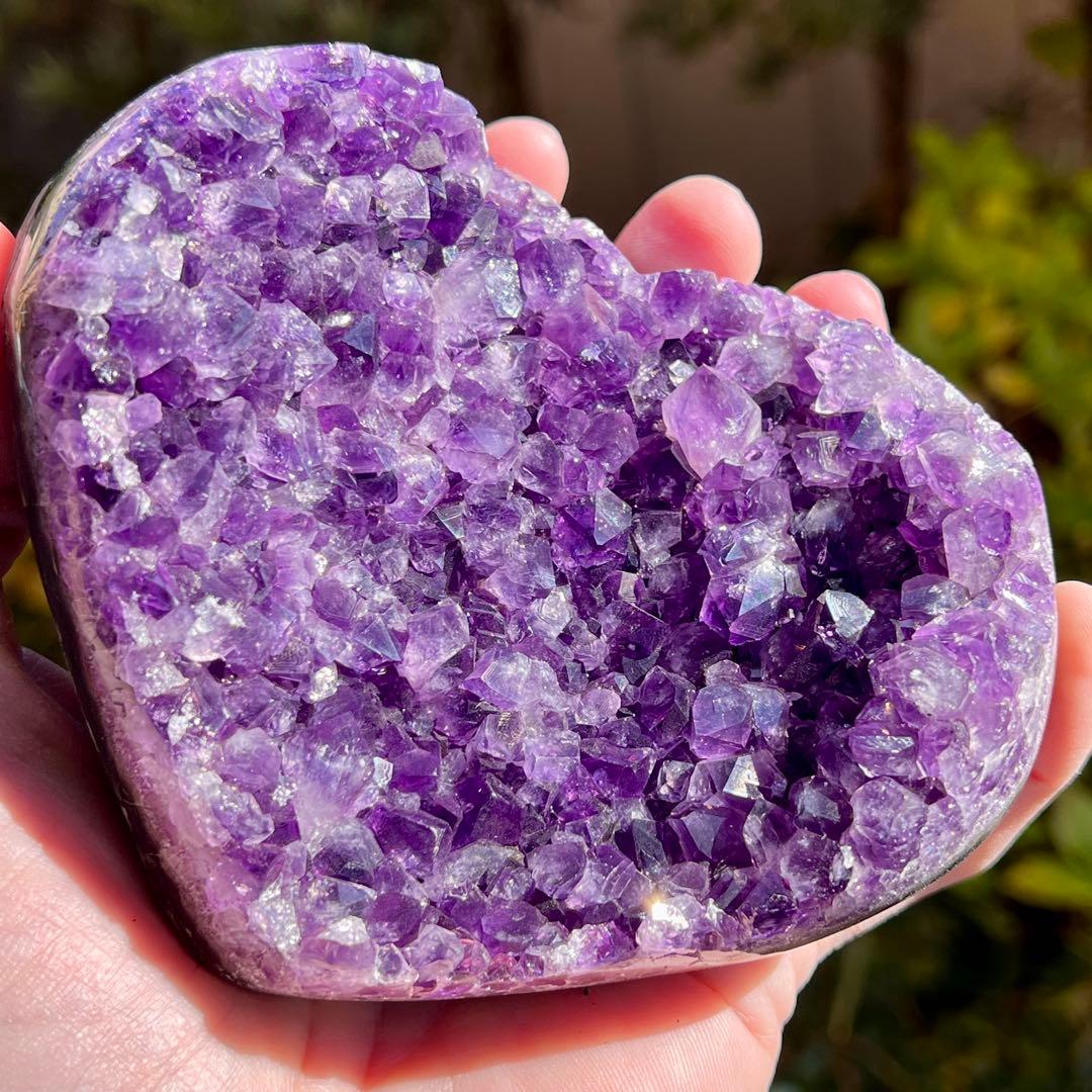 トップクオリティ　ウルグアイ産　アメジストクラスター　ハート型　アメジスト　6