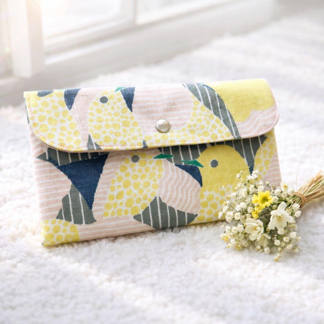 ハンドメイド　ミナペルホネン　singing merrily 長財布　通帳ケース