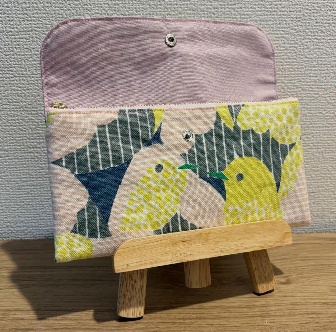 ハンドメイド　ミナペルホネン　singing merrily 長財布　通帳ケース