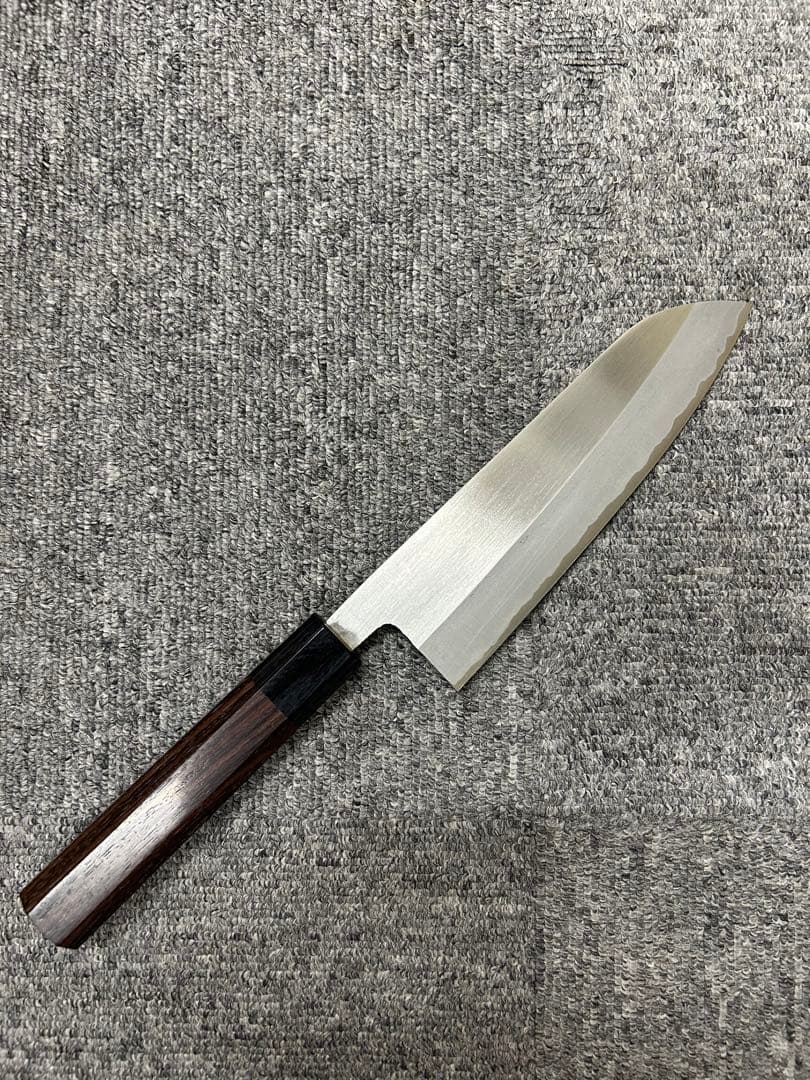 包丁 三徳 165mm 安来鋼青紙二号 紫檀八角柄