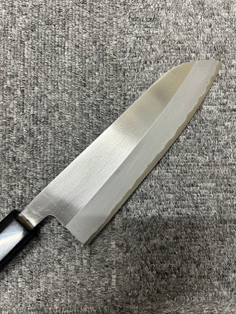 包丁 三徳 165mm 安来鋼青紙二号 紫檀八角柄