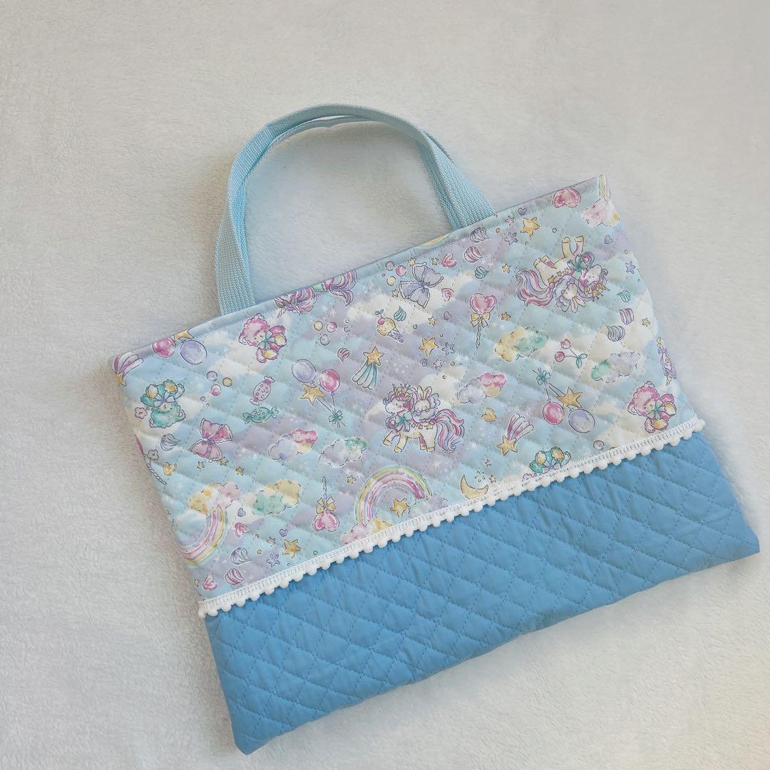 【ミワ様オーダー4点】ゆめかわ♡水色ユニコーン　サックス　入園入学4点セット