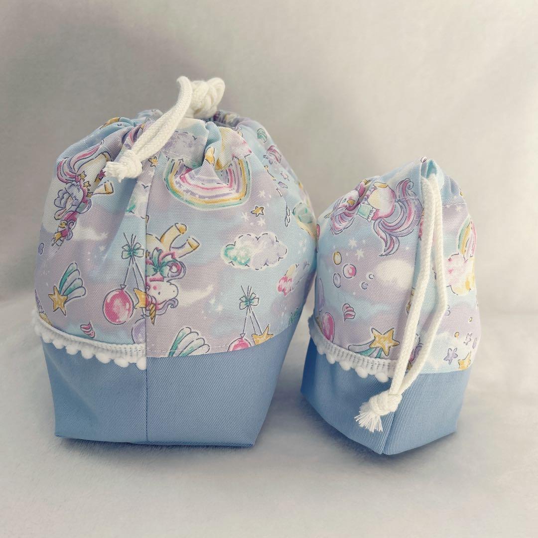 【ミワ様オーダー4点】ゆめかわ♡水色ユニコーン　サックス　入園入学4点セット