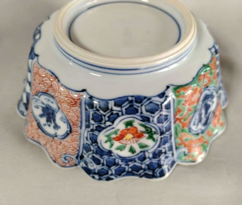 雲泉窯　内色絵瓔珞文　向付　小鉢