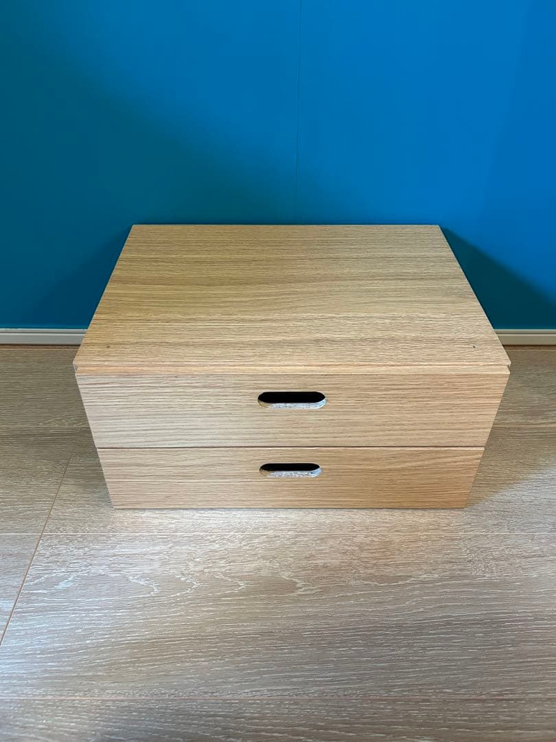 【美品・送料込】無印 スタッキングチェスト・ハーフ・引出し　オーク材　4点セット