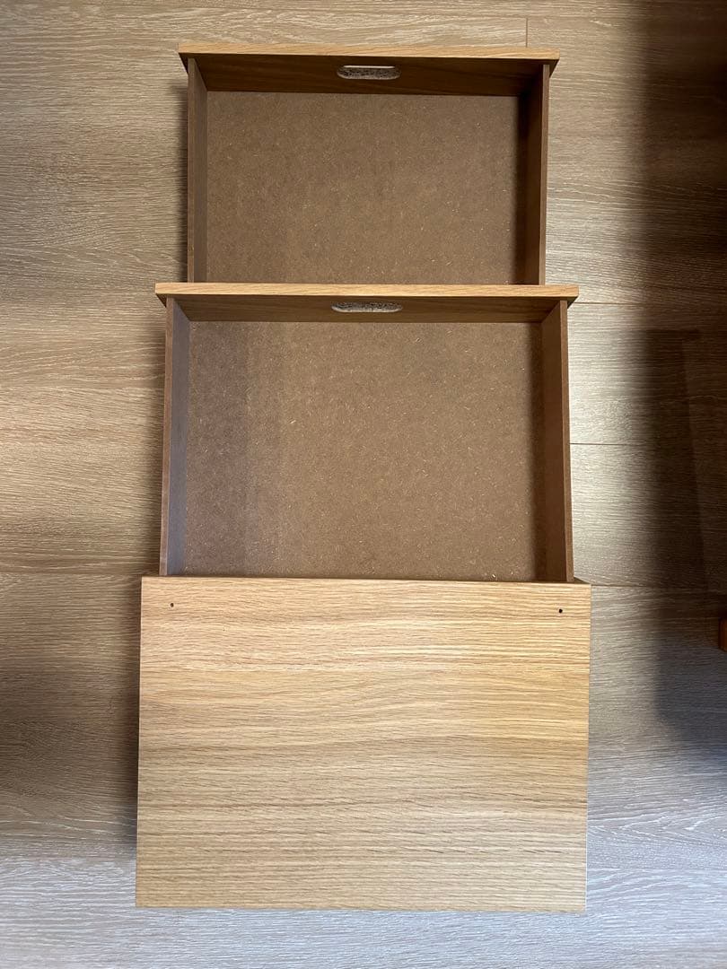 【美品・送料込】無印 スタッキングチェスト・ハーフ・引出し　オーク材　4点セット