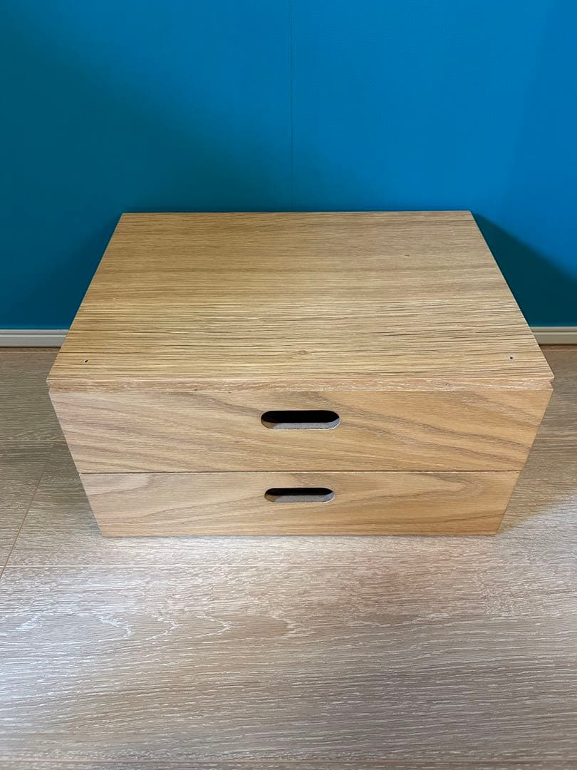【美品・送料込】無印 スタッキングチェスト・ハーフ・引出し　オーク材　4点セット
