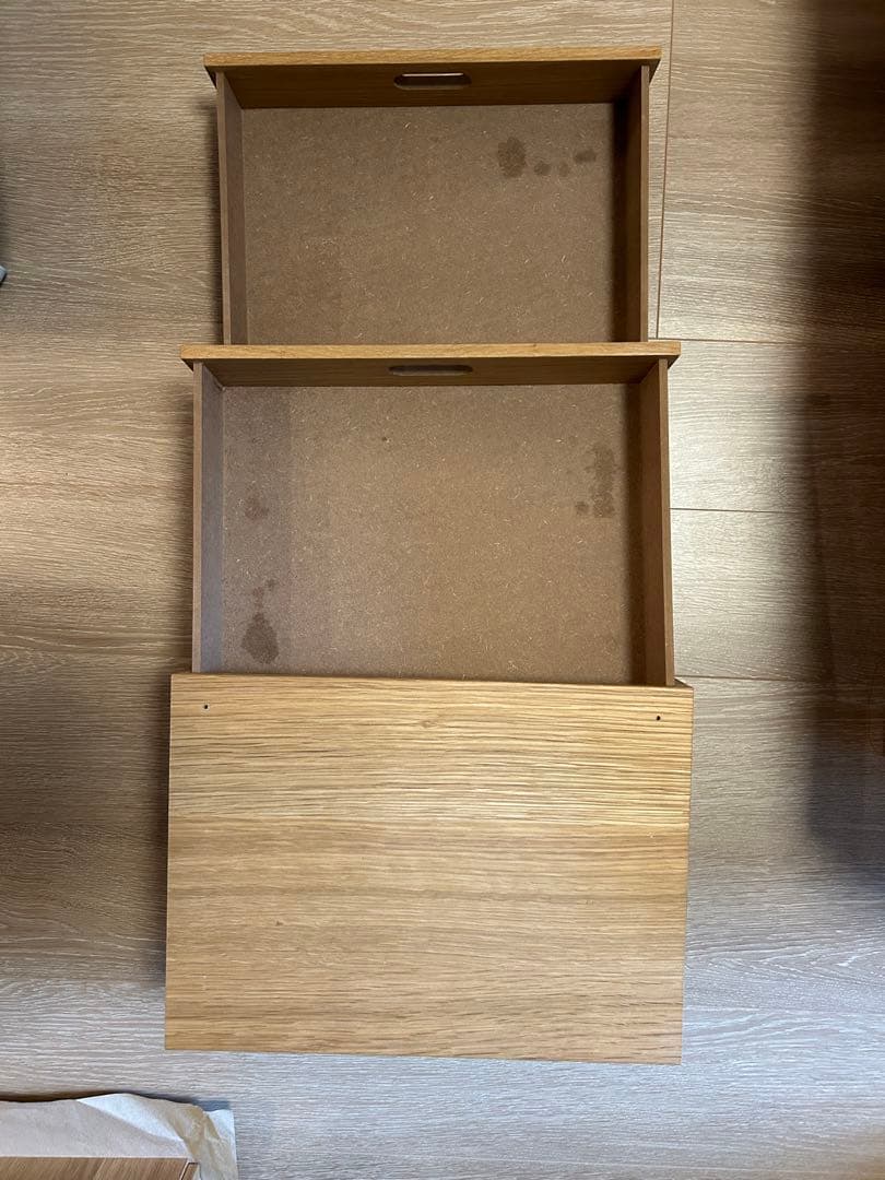 【美品・送料込】無印 スタッキングチェスト・ハーフ・引出し　オーク材　4点セット