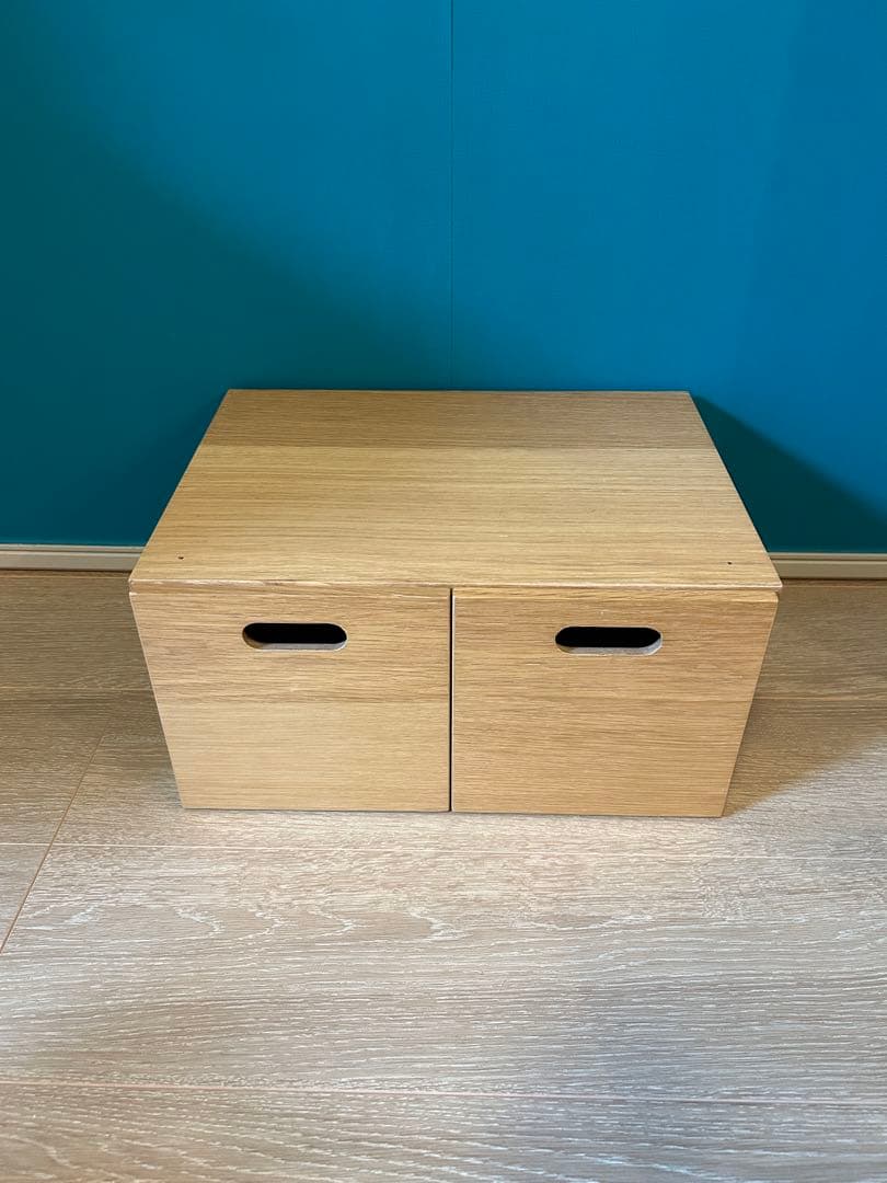 【美品・送料込】無印 スタッキングチェスト・ハーフ・引出し　オーク材　4点セット