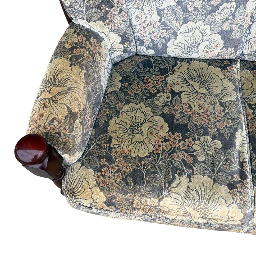 カリモク karimoku 3人掛 ソファ 花柄 金華山 コロニアル