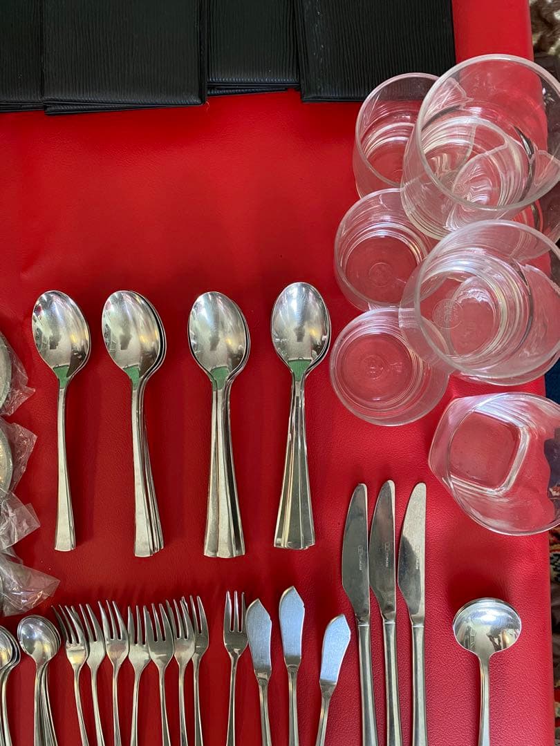 レストラン用、スプーン、フォーク、ナイフ、アイストング、ガラスコップなどまとめ